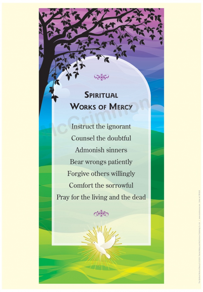 works of mercy a3 poster pb1628 corporal works of mercy and spiritual works of mercy