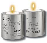 Resin Candle Holder: Faith (CBC87702)