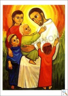 Jesus blesses the children - Notecard