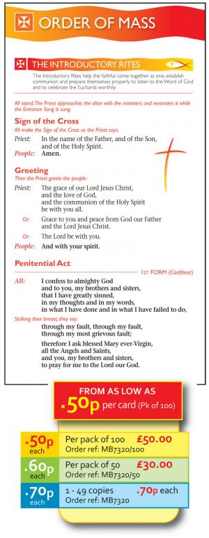 Order of Mass (Enlarged version - laminated) - AVAILABLE NOW!