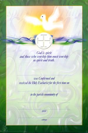 Certificate - Communion & Confirmation No.3 pack of 25