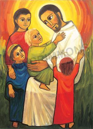 Jesus blesses the children - Banner