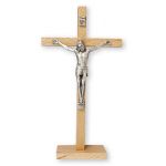 Beech Wood Standing Crucifix 6 3/4