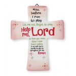 'Help me Lord' - Girl Glazed Porcelain Cross