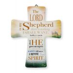 'The Lord is my Shepherd' Glazed Porcelain Cross