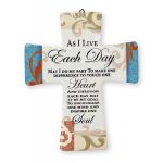'As I live each day' Glazed Porcelain Cross