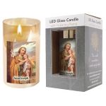 LED Glass Candle: St Joseph (CBC86744) 