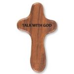 Wooden Holding Cross with Engraved Prayer: Talking with God