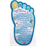 Wooden Prayer Plaque: Footprints for Children (CBCAG31079)