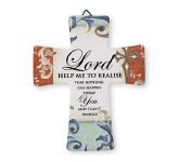 'Lord Help Me' Glazed Porcelain Cross