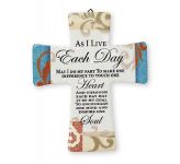 'As I live each day' Glazed Porcelain Cross