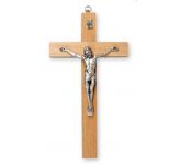 Crucifix in Pear Wood with Metal Corpus
