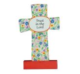 Wooden Message Cross: Trust in the Lord 3 1/2''