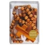 Olive Wood Bead Rosary (CBC62538)