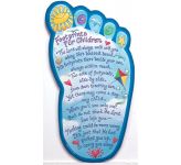 Wooden Prayer Plaque: Footprints for Children (CBCAG31079)