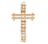 Lord's Prayer Olive Wood Cross 