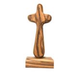 Olive Wood Standing Holding Cross