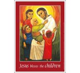 Jesus blesses the children Message Poster