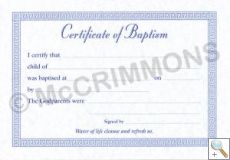 Certificate - Baptism (A5)