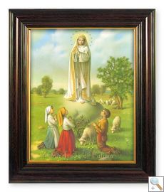 Our Lady of Fatima Mahogany Framed Picture