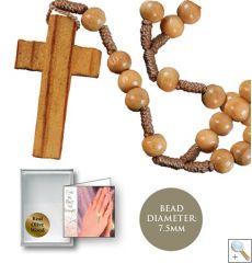 Olive Wood Bead Rosary (CBC62539)