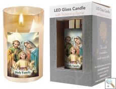 LED Glass Candle: Holy Family (CBC86743) 