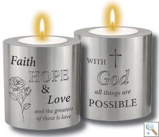 Resin Candle Holder: Faith (CBC87702)