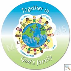 Together in God's Family Circular Dibond Display Board 