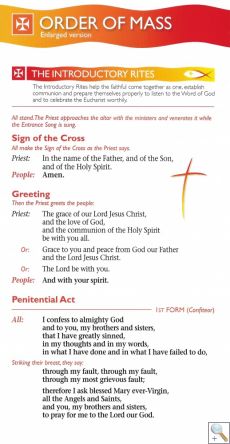 Order of Mass Card (Enlarged version - Full colour / laminated)