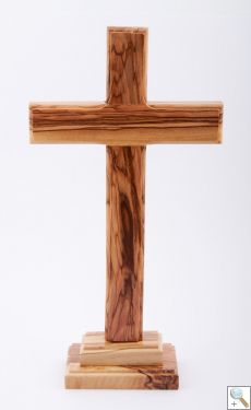 Standing Holy Land Olive Wooden Cross