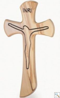 Crucifix Wooden Cross with 'Cut Out'' Style Corpus